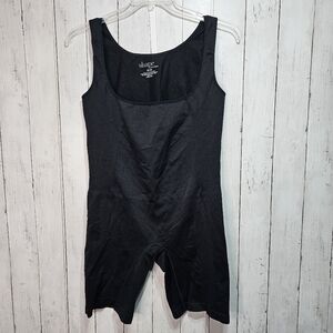 SHAPE CACIQUE BLACK SHAPING BODYSUIT Full Body Thigh Shaper Shorts Size 26/28.
